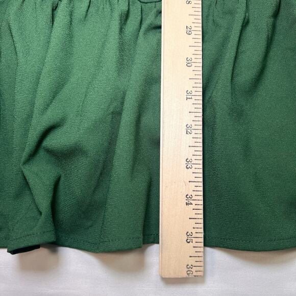 Tuckernuck Pomander Place Kenzo Dress Size S Hunter Green Crepe V Neck Tiered - Picture 7 of 16